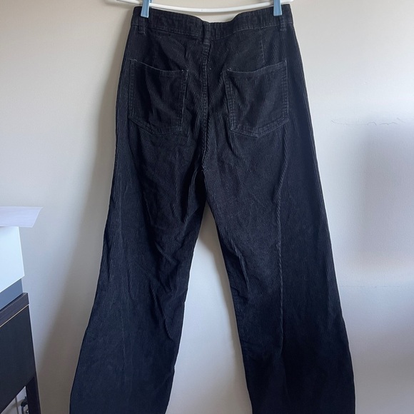 Refuge Black Wide-Leg Corduroy Pants Medium - Picture 2 of 5